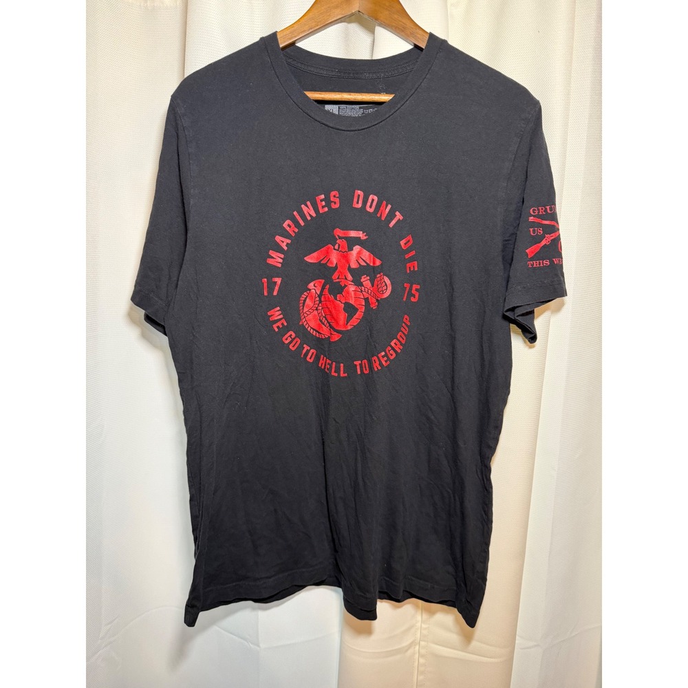 Grunt Style Marines Don't Die We Go to Hell to Regroup T-Shirt Men's XL Black US